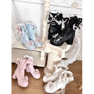 Sheep Puff Love Lace Vintage Short Boots(Limited Pre-Order/4 Colours/Full Payment Without Shipping)